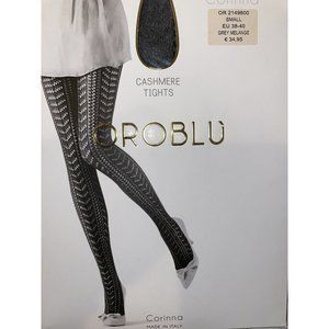 Oroblu Corinna Cashmere Blend Tights Size Small Color  Grey Melange OR2149800-08